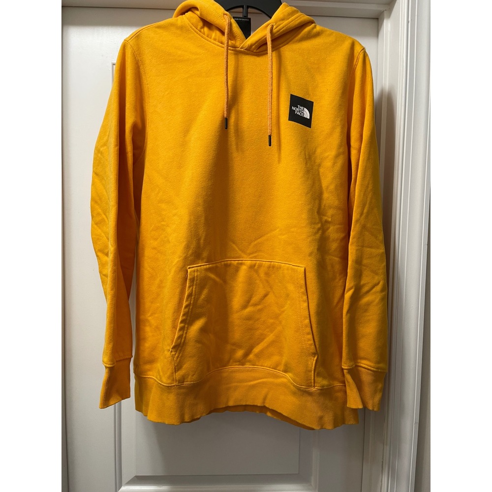 The North Face Womens XL Yellow Hoodie Sweatshirt Pullover Logo‎ Box